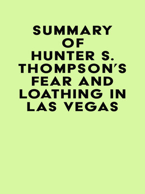 cover image of Summary of Hunter S. Thompson's Fear and Loathing in Las Vegas